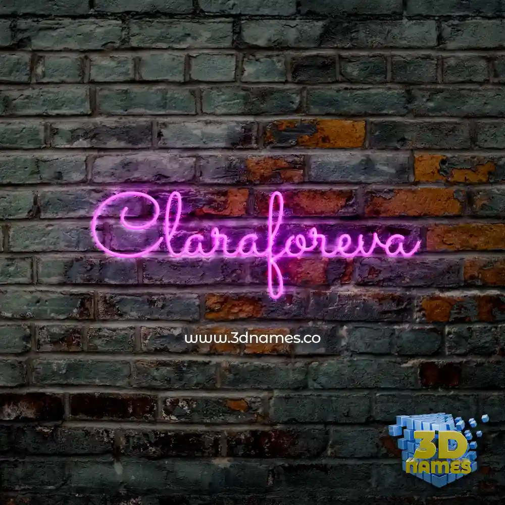 claraforeva in Pink Neon style - 3D name wallpaper