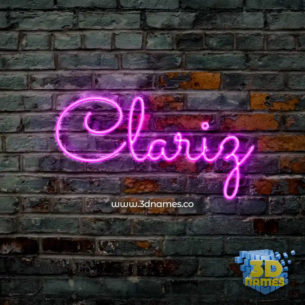 clariz in Pink Neon style - 3D name wallpaper