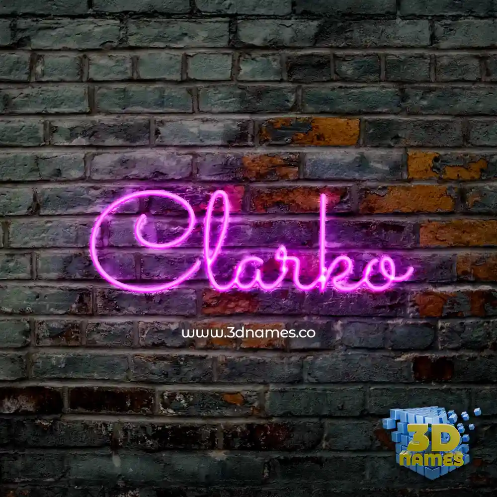 clarko in Pink Neon style - 3D name wallpaper