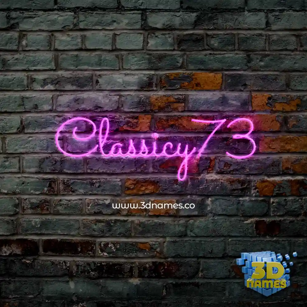 classicy73 in Pink Neon style - 3D name wallpaper