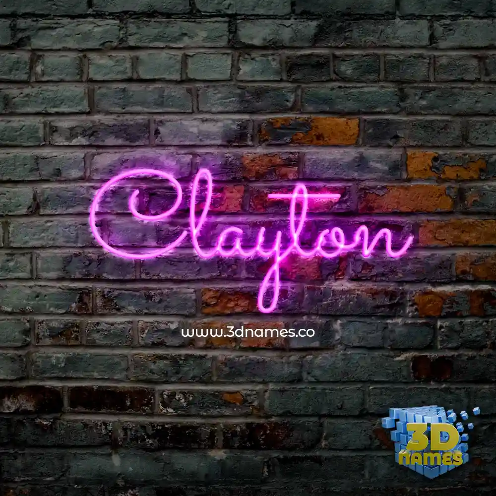clayton in Pink Neon style - 3D name wallpaper