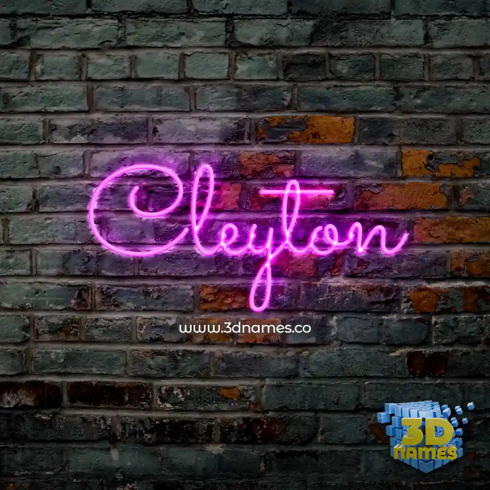 cleyton in Pink Neon style - 3D name wallpaper