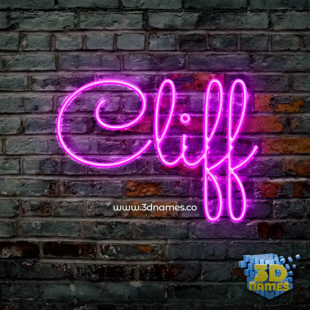 cliff in Pink Neon style - 3D name wallpaper