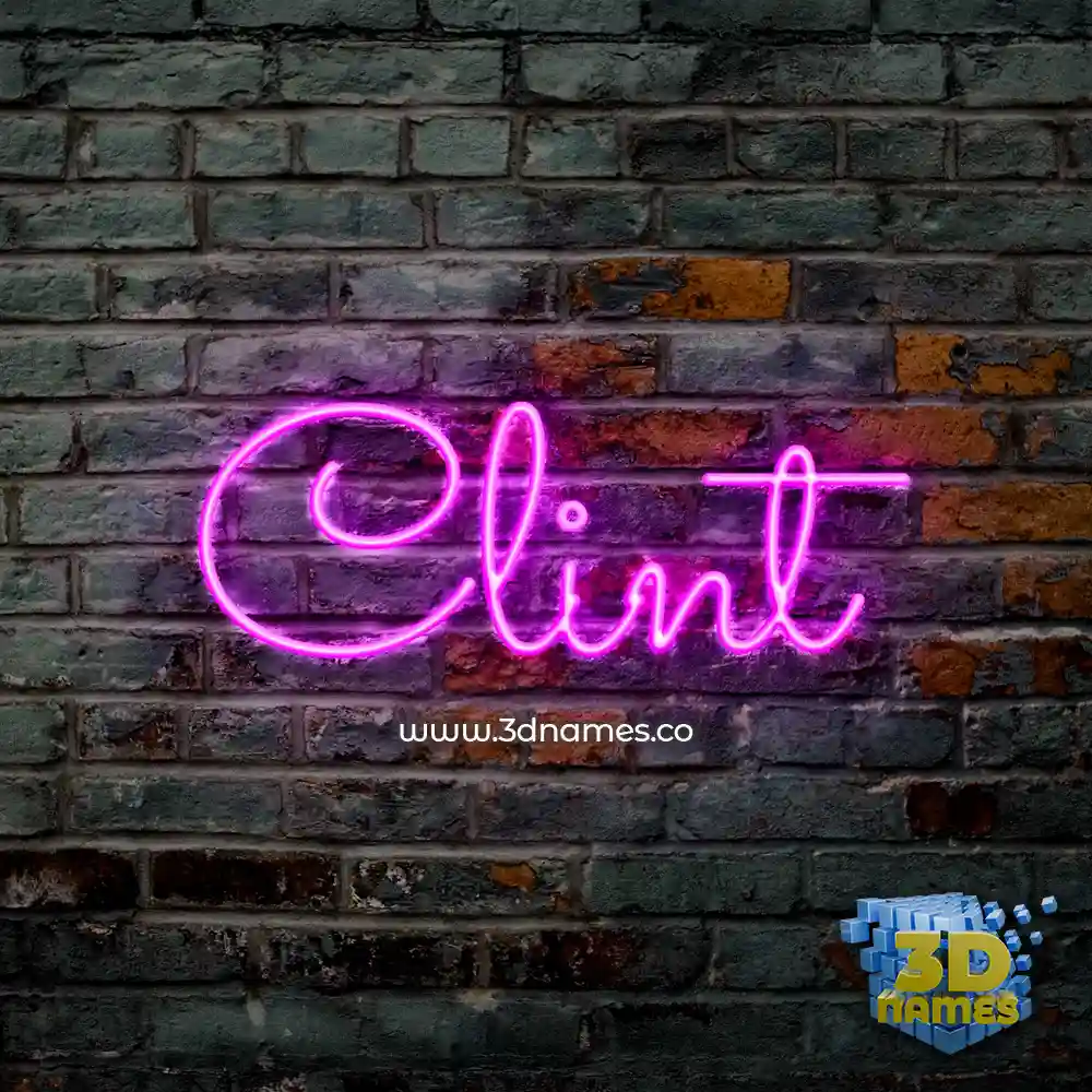 clint in Pink Neon style - 3D name wallpaper