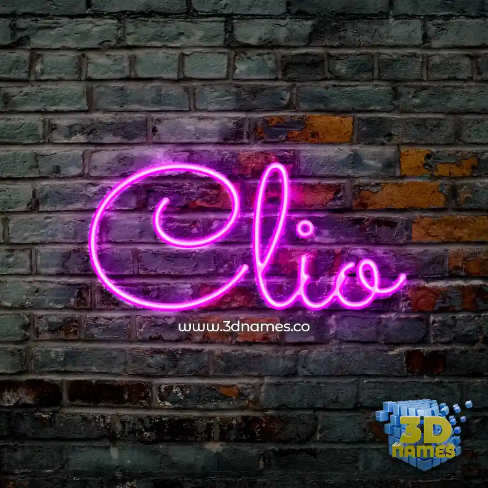 clio in Pink Neon style - 3D name wallpaper