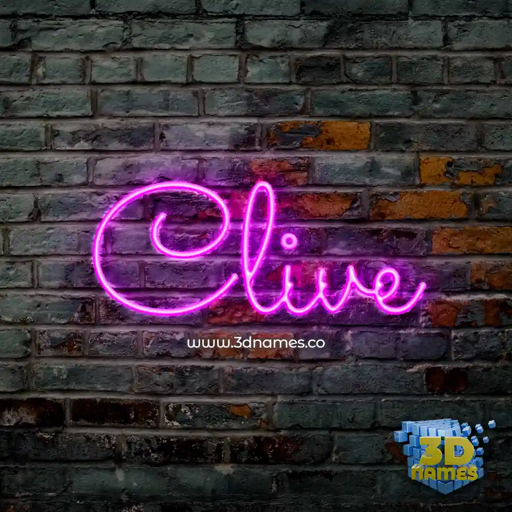 clive in Pink Neon style - 3D name wallpaper