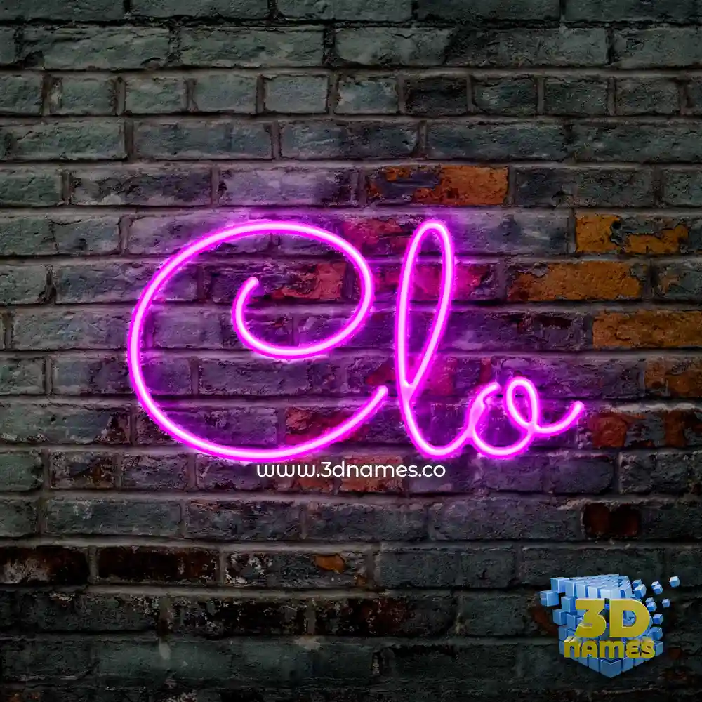 clo in Pink Neon style - 3D name wallpaper