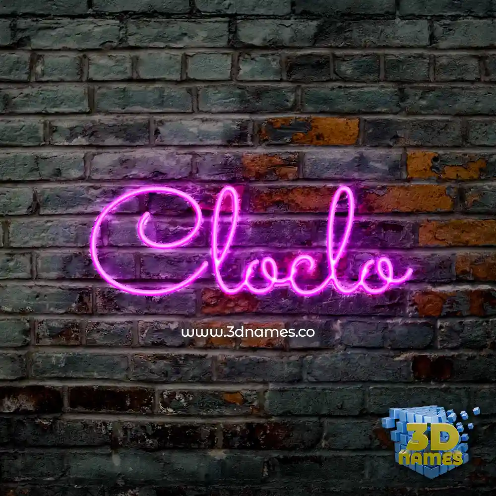 cloclo in Pink Neon style - 3D name wallpaper