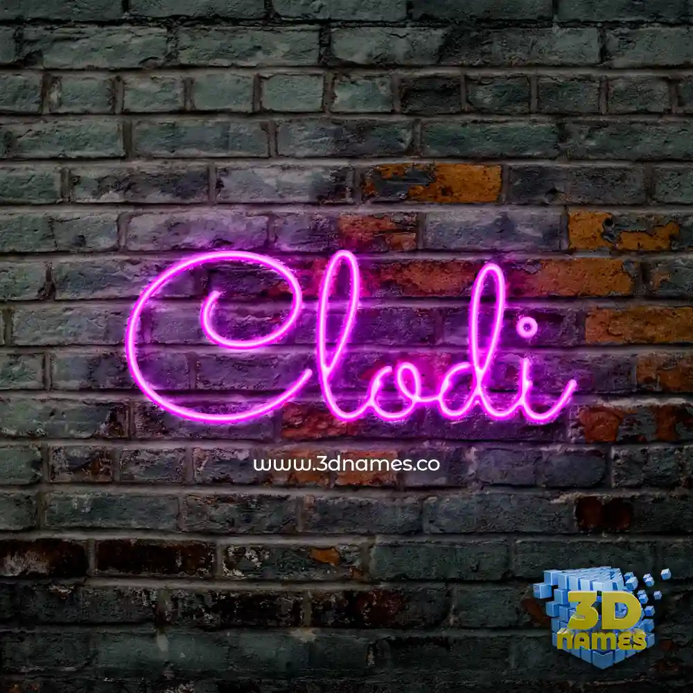 clodi in Pink Neon style - 3D name wallpaper