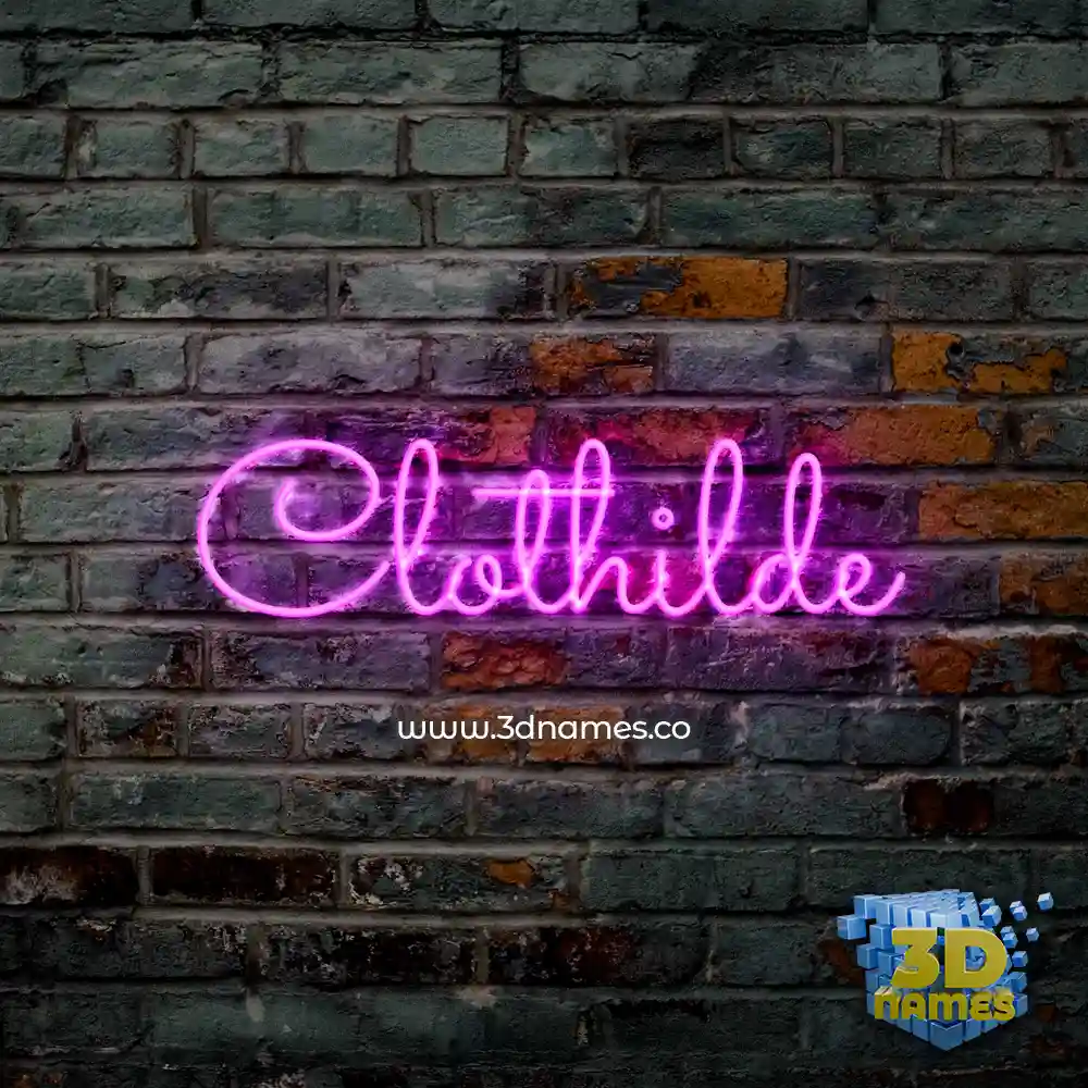 clothilde in Pink Neon style - 3D name wallpaper