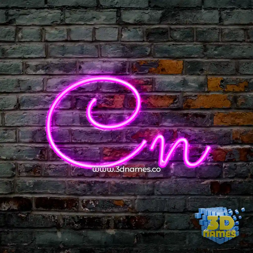 cn in Pink Neon style - 3D name wallpaper