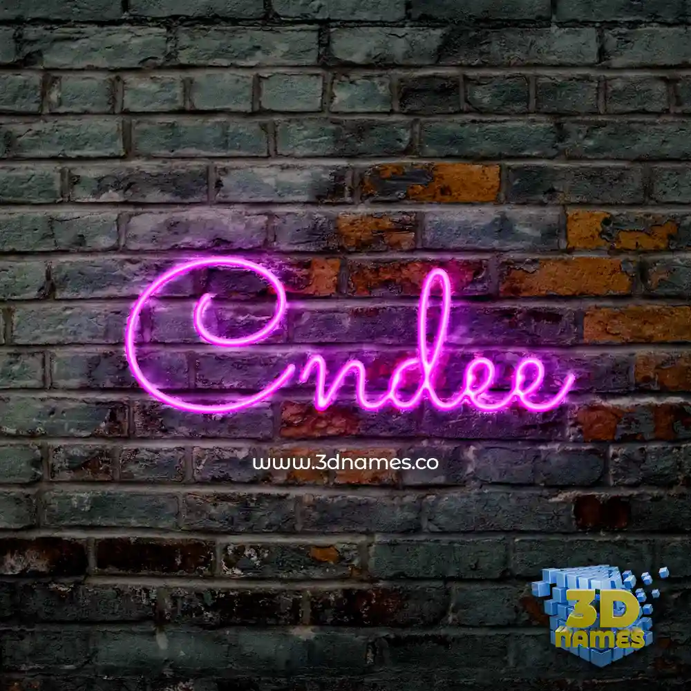cndee in Pink Neon style - 3D name wallpaper