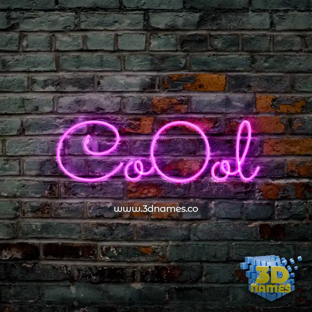 co0ol in Pink Neon style - 3D name wallpaper