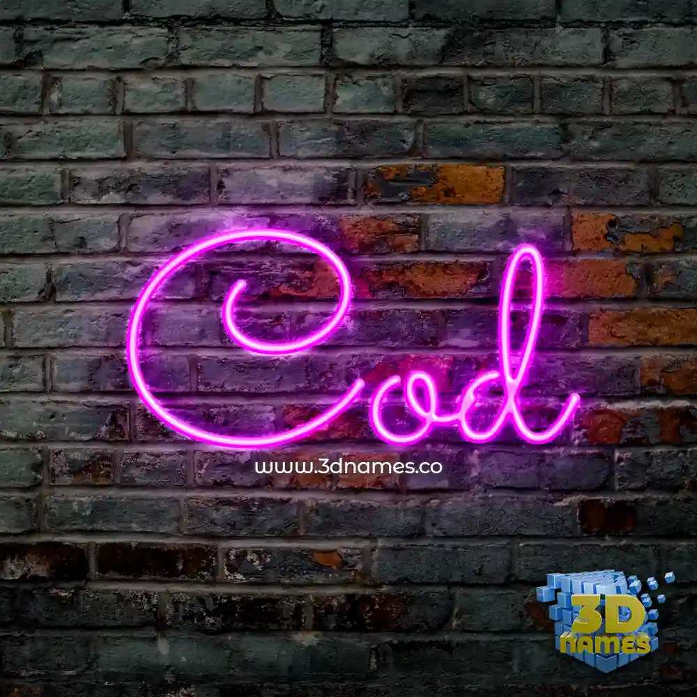 cod in Pink Neon style - 3D name wallpaper