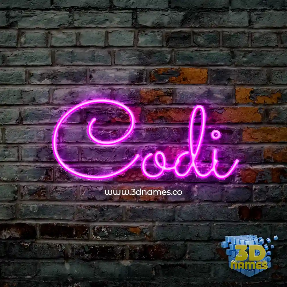 codi in Pink Neon style - 3D name wallpaper