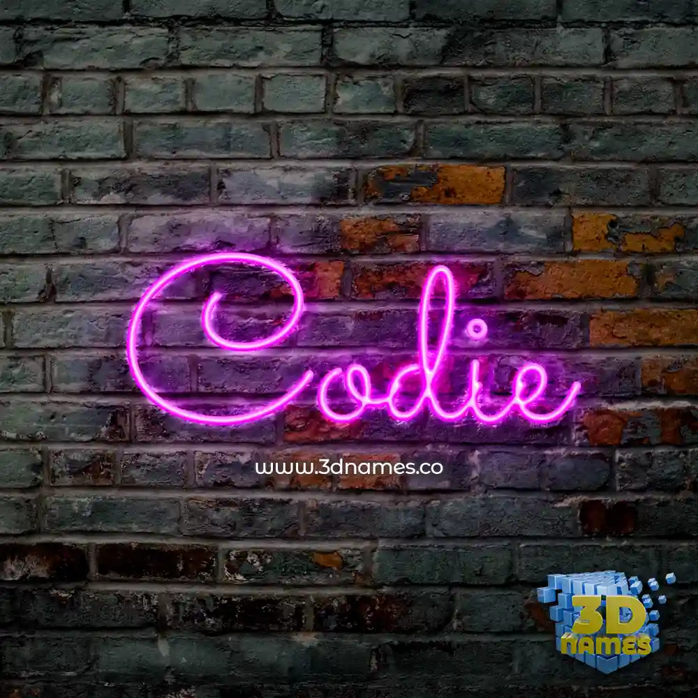 codie in Pink Neon style - 3D name wallpaper