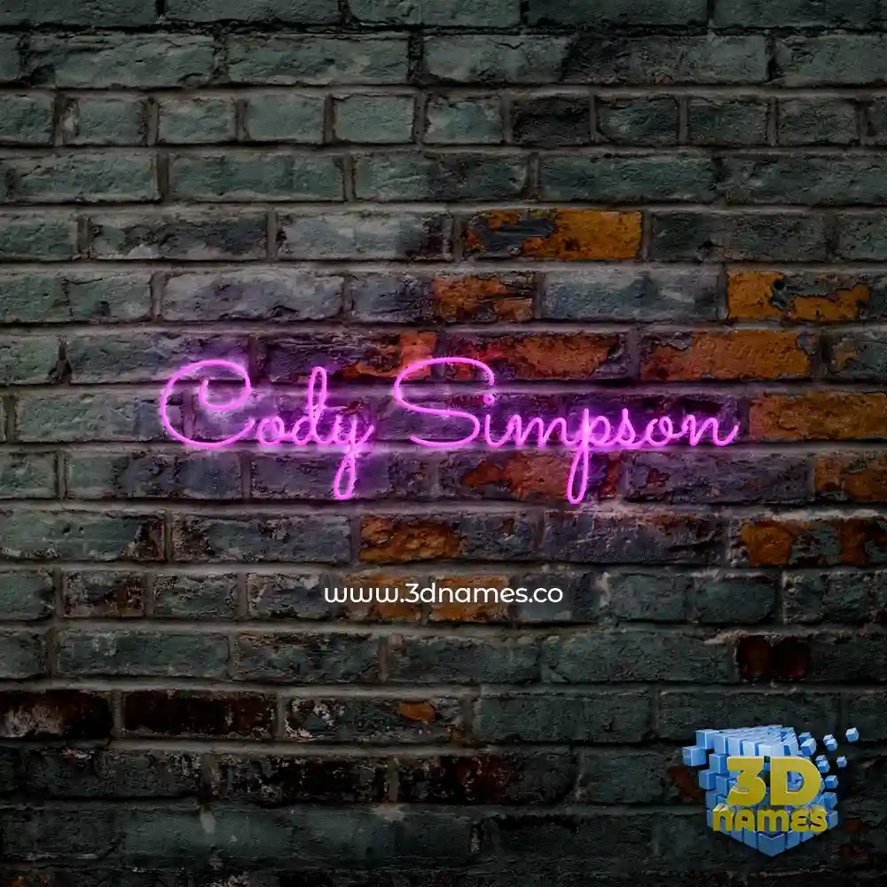 cody simpson in Pink Neon style - 3D name wallpaper