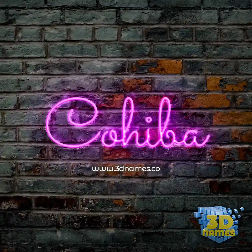 cohiba in Pink Neon style - 3D name wallpaper