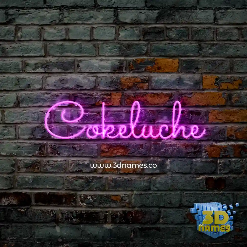 cokeluche in Pink Neon style - 3D name wallpaper