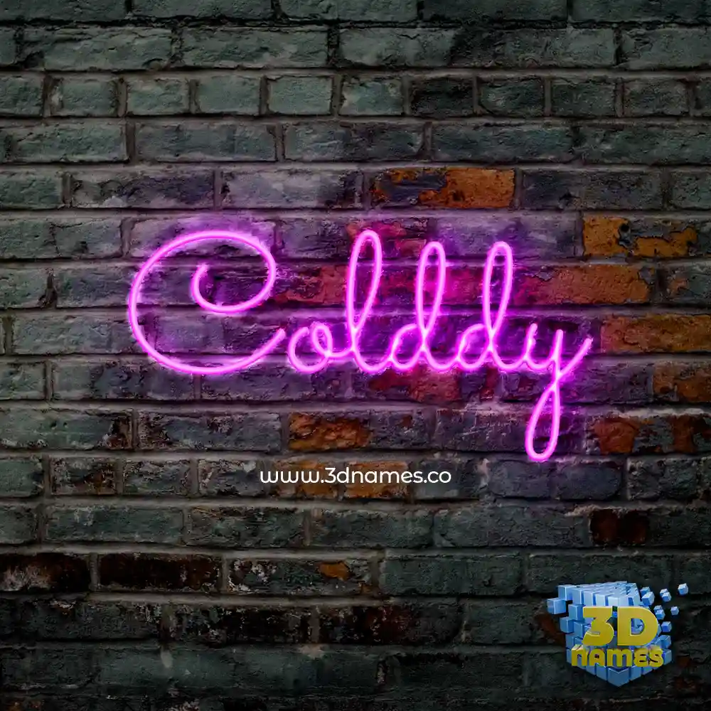 colddy in Pink Neon style - 3D name wallpaper