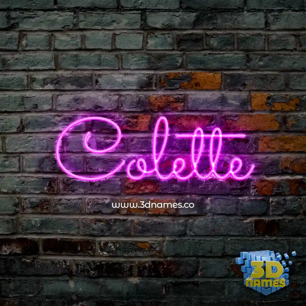 colette in Pink Neon style - 3D name wallpaper