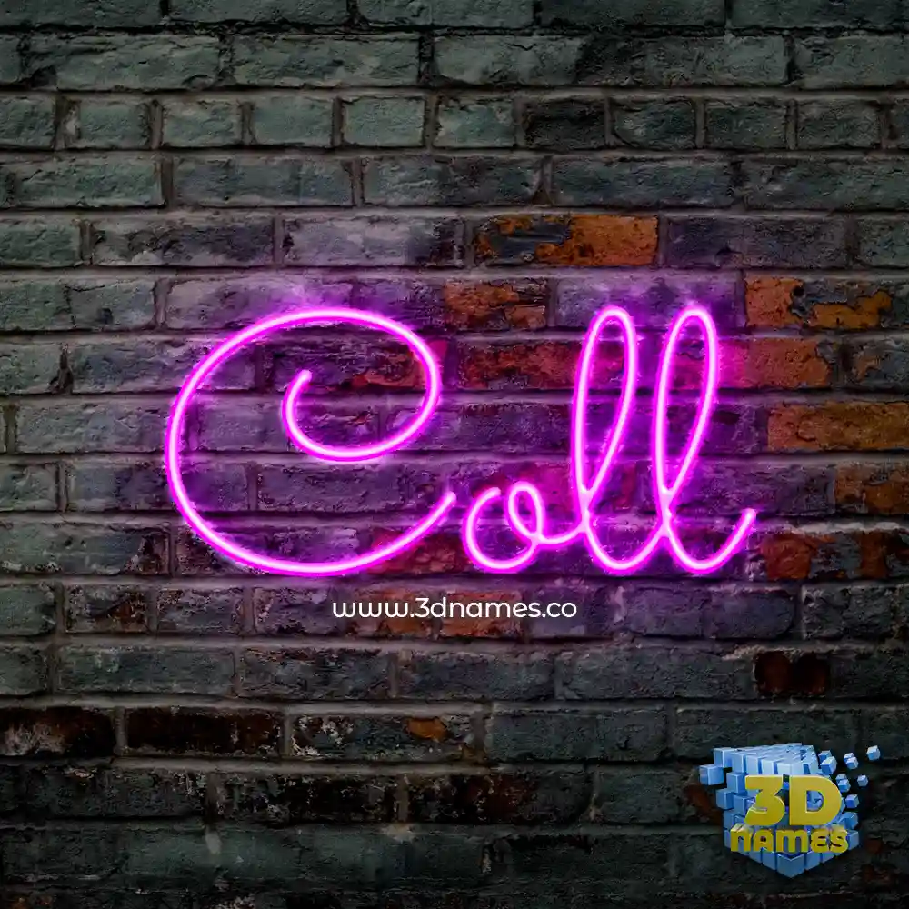 coll in Pink Neon style - 3D name wallpaper