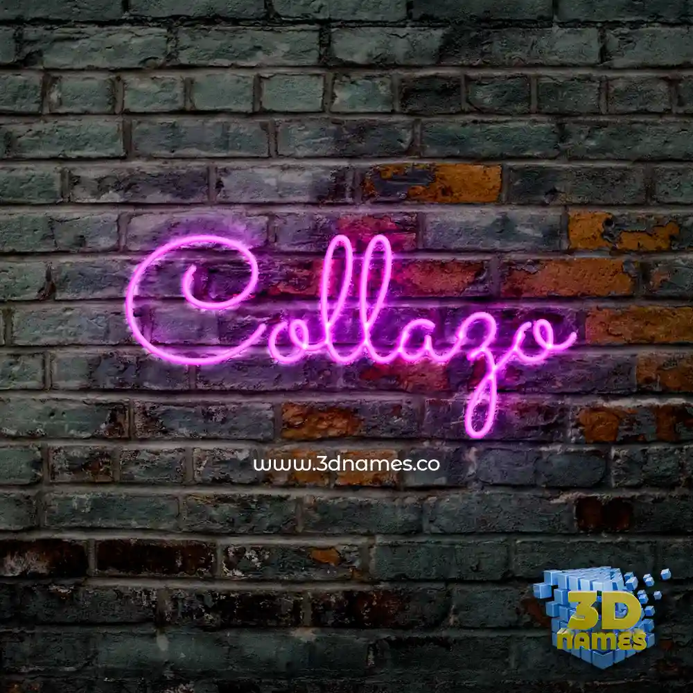 collazo in Pink Neon style - 3D name wallpaper