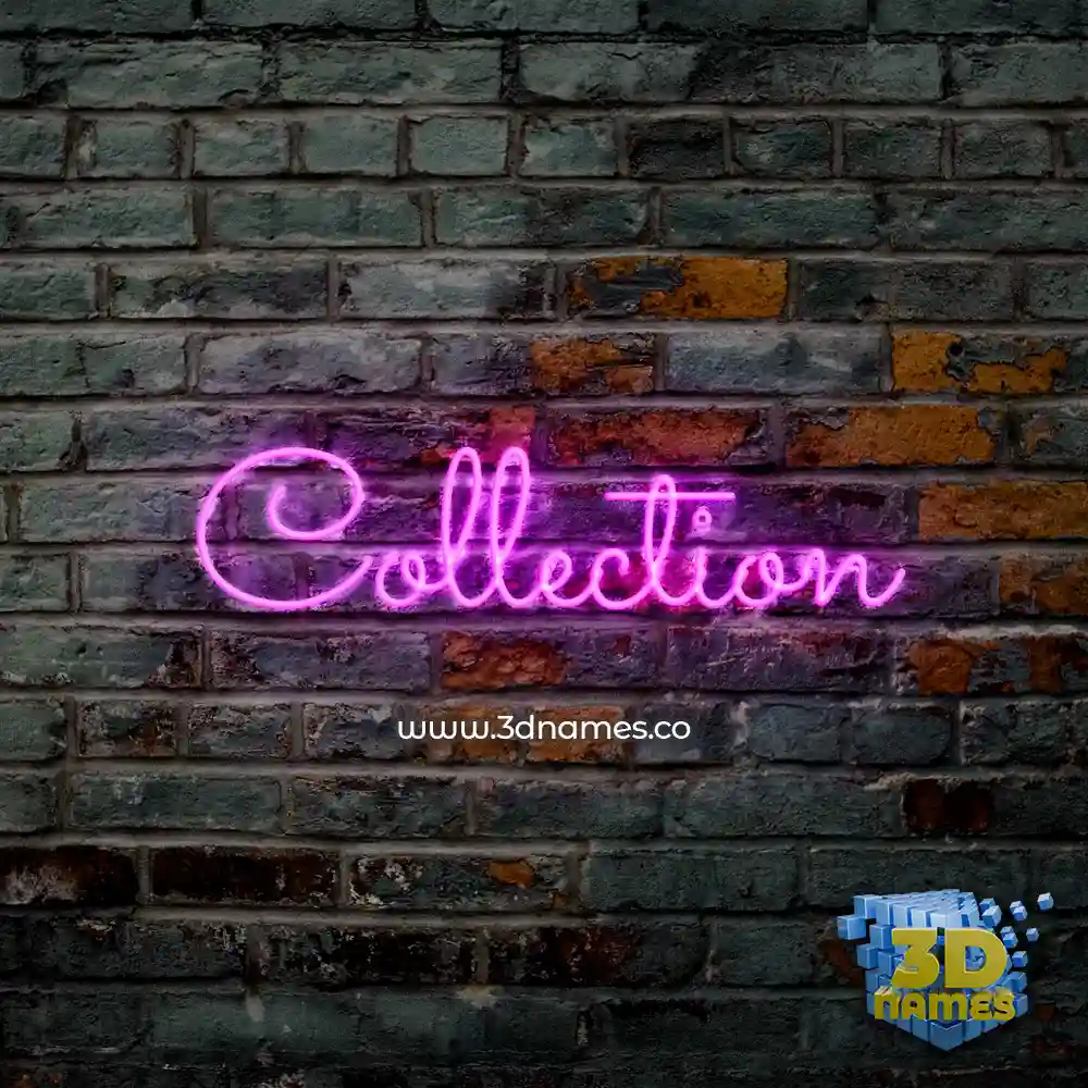 collection in Pink Neon style - 3D name wallpaper