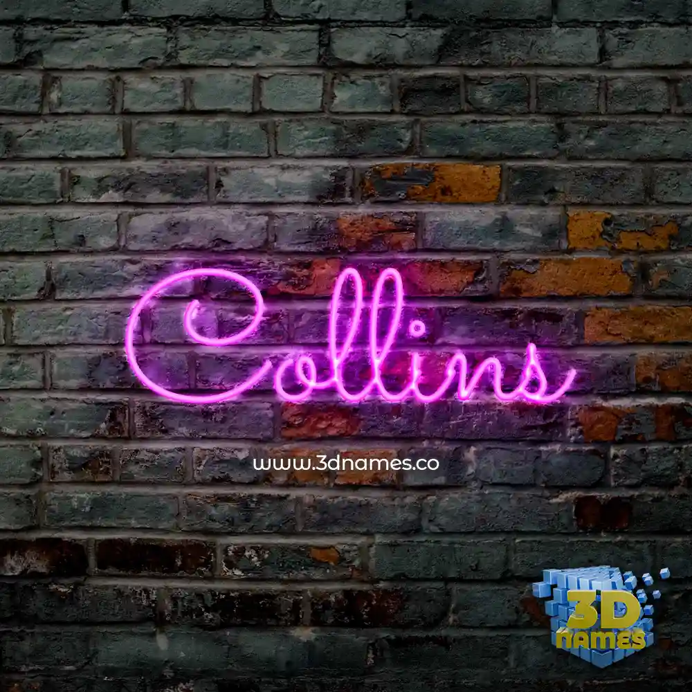 collins in Pink Neon style - 3D name wallpaper