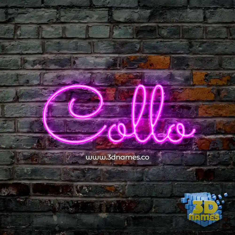 collo in Pink Neon style - 3D name wallpaper