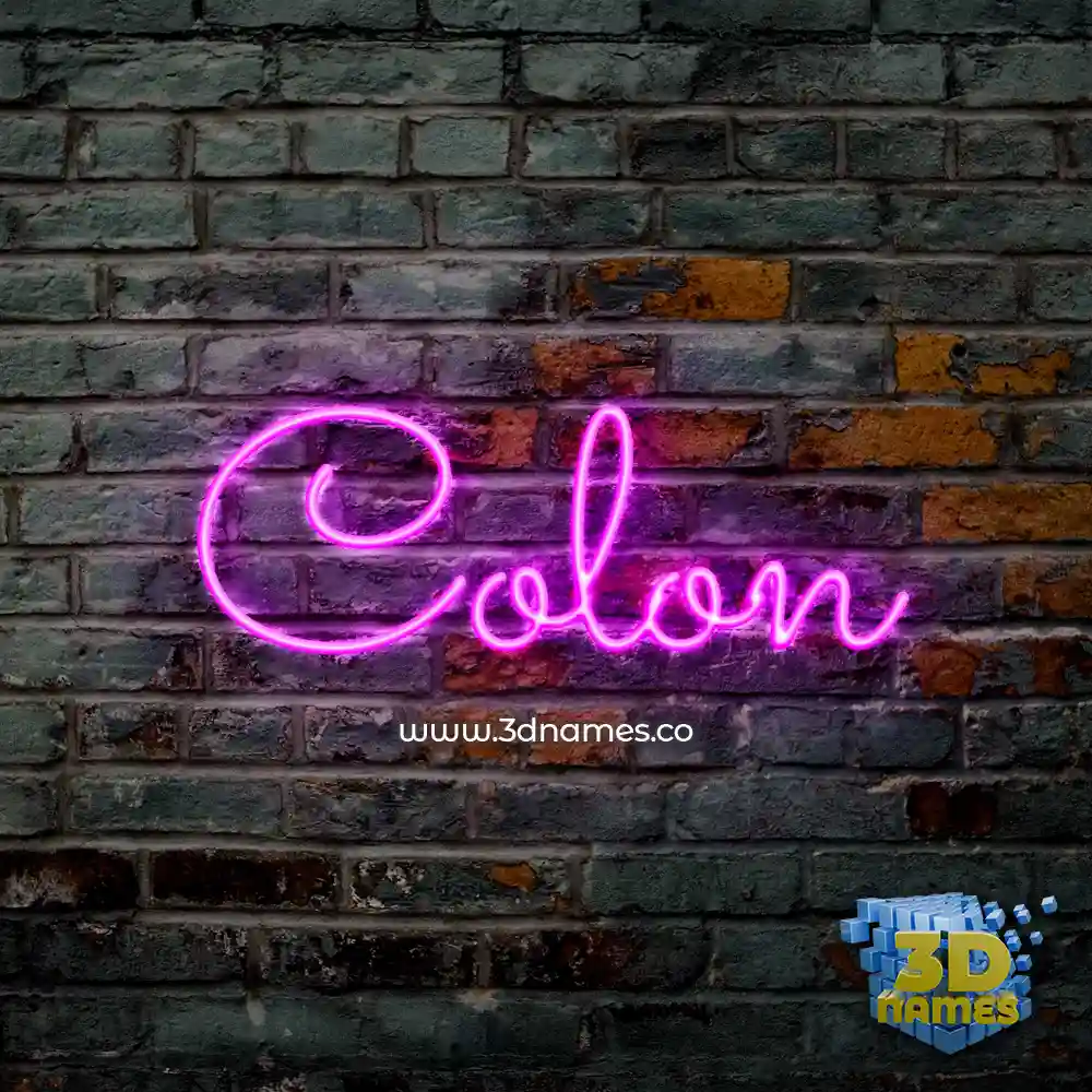 colon in Pink Neon style - 3D name wallpaper