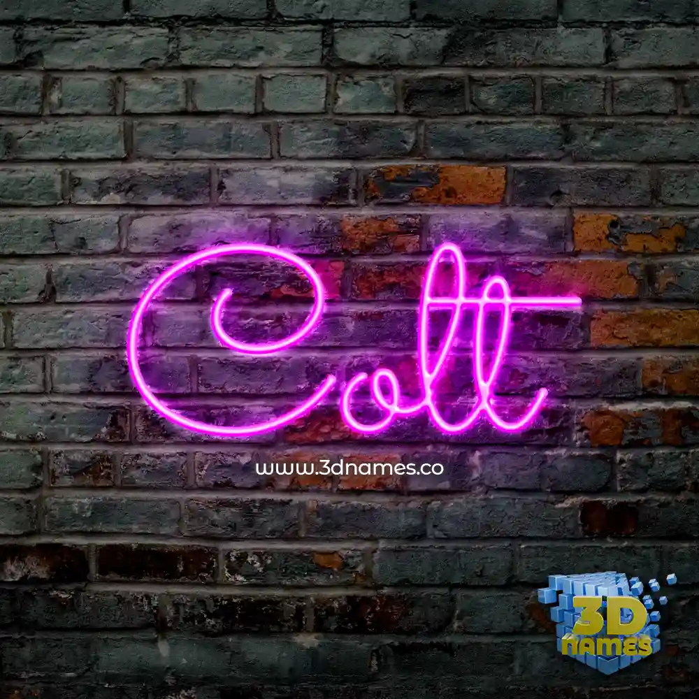 colt in Pink Neon style - 3D name wallpaper
