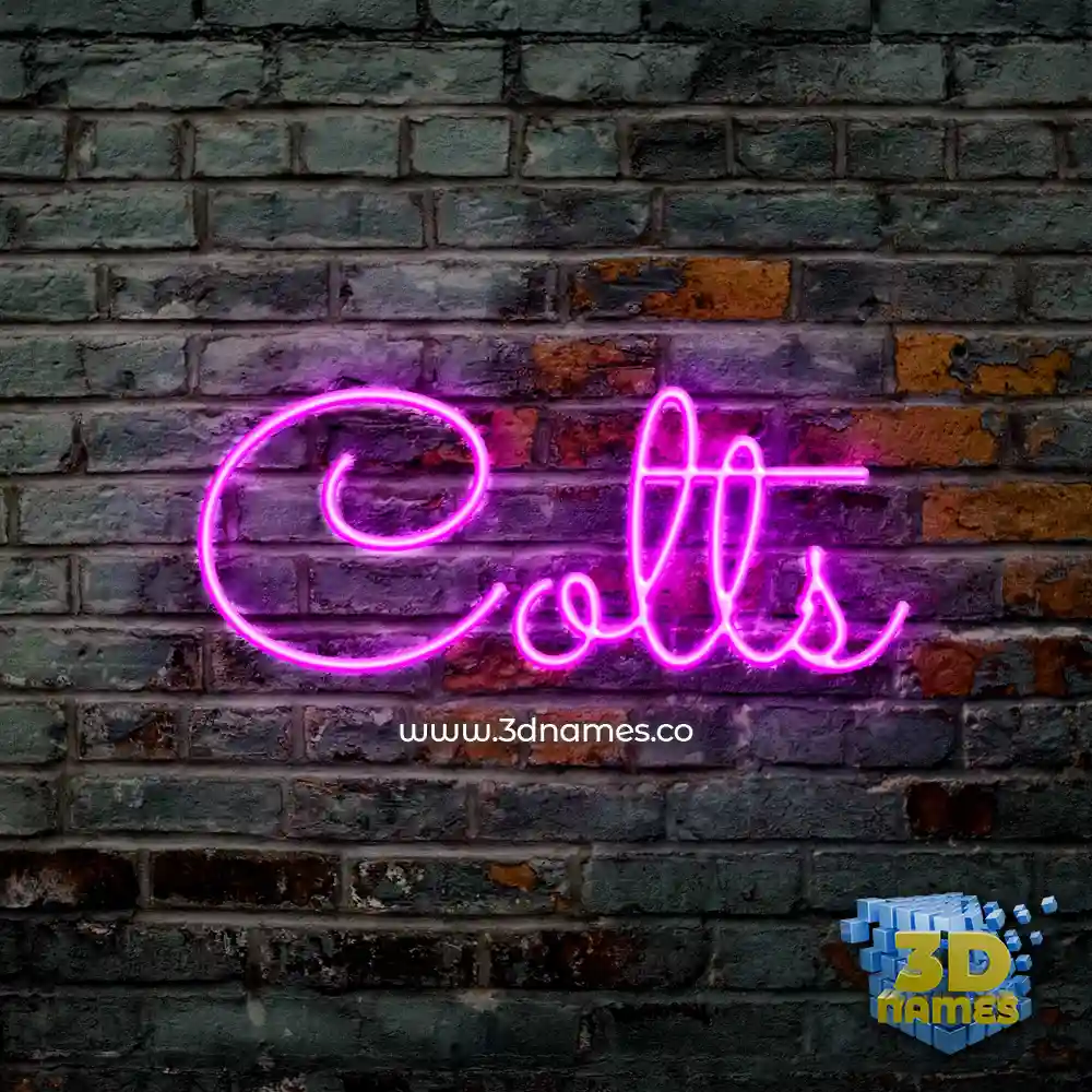 colts in Pink Neon style - 3D name wallpaper