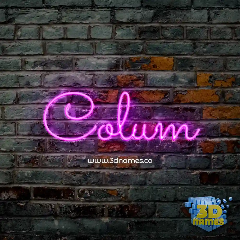 colum in Pink Neon style - 3D name wallpaper