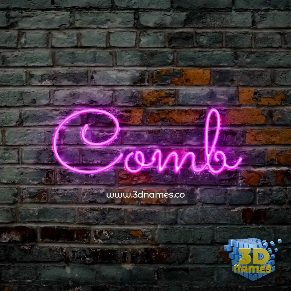 comb in Pink Neon style - 3D name wallpaper