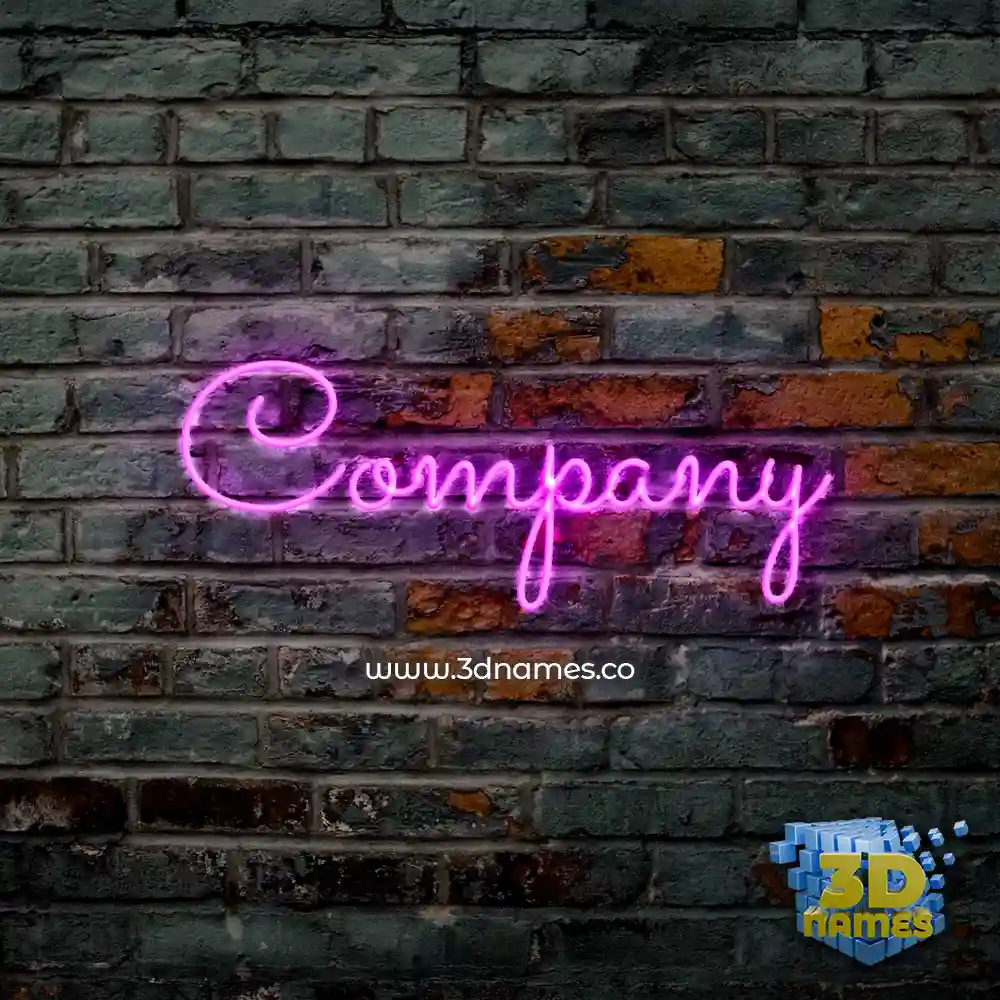 company in Pink Neon style - 3D name wallpaper