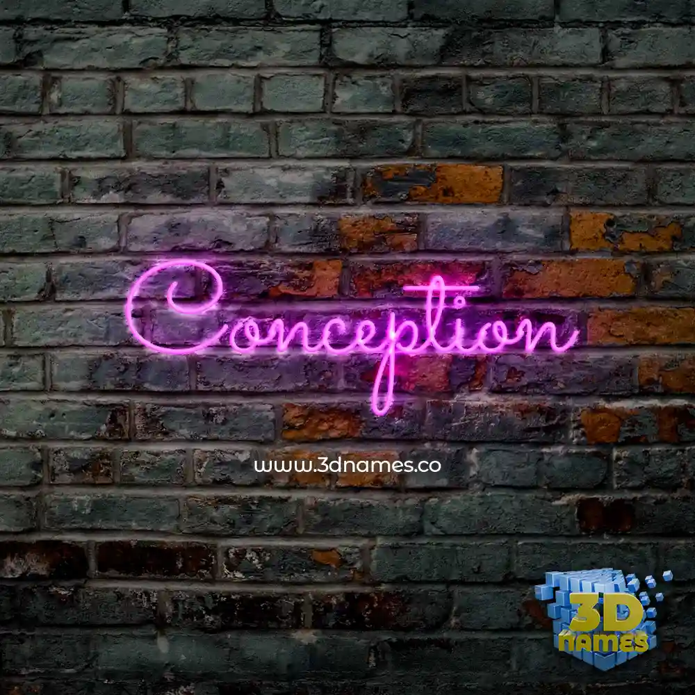 conception in Pink Neon style - 3D name wallpaper