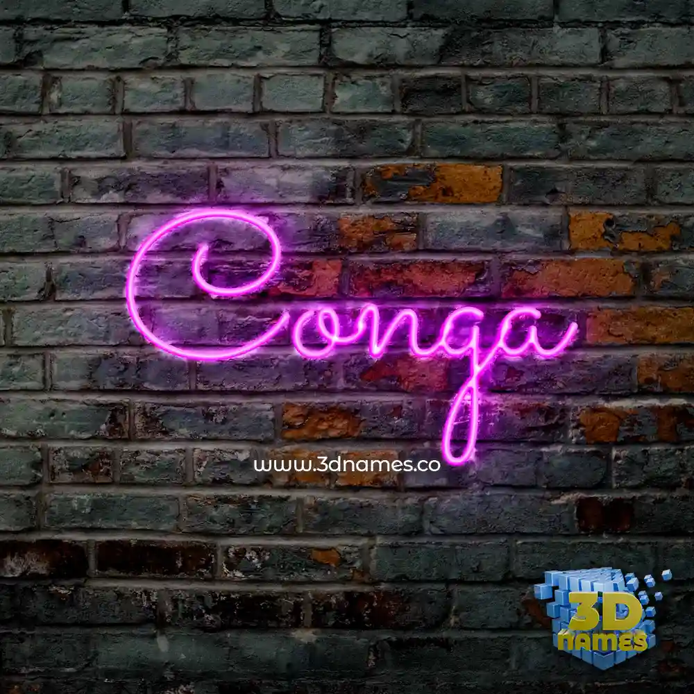 conga in Pink Neon style - 3D name wallpaper