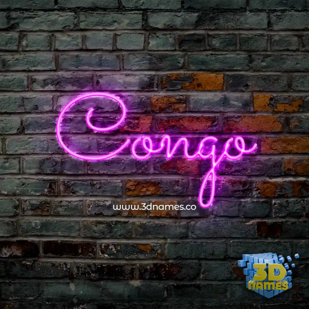 congo in Pink Neon style - 3D name wallpaper