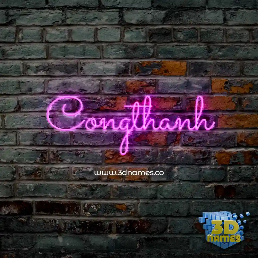 congthanh in Pink Neon style - 3D name wallpaper