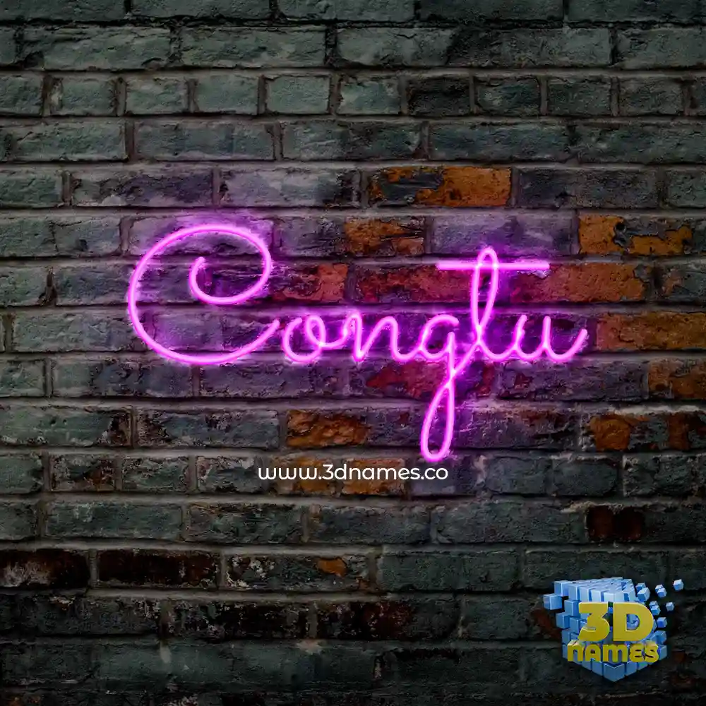 congtu in Pink Neon style - 3D name wallpaper