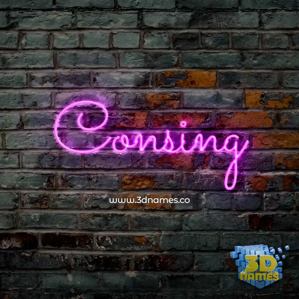 consing in Pink Neon style - 3D name wallpaper
