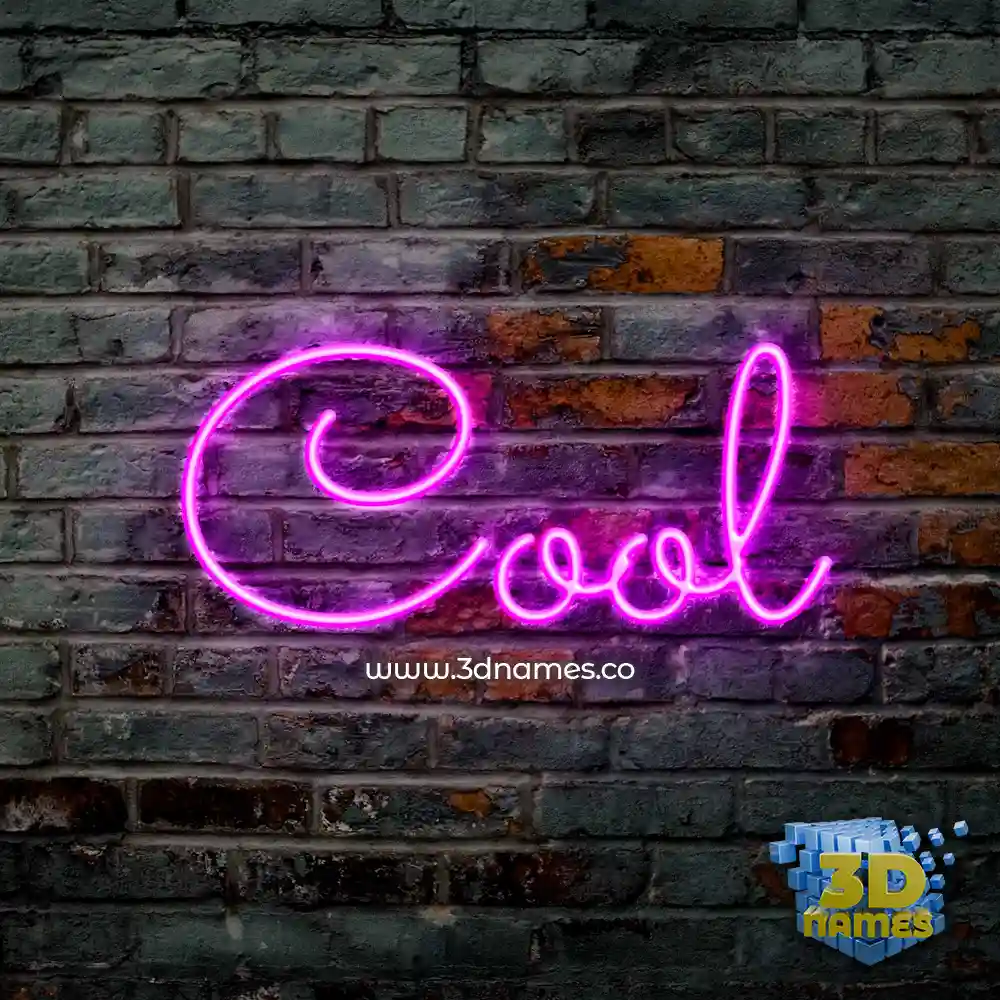 cool in Pink Neon style - 3D name wallpaper