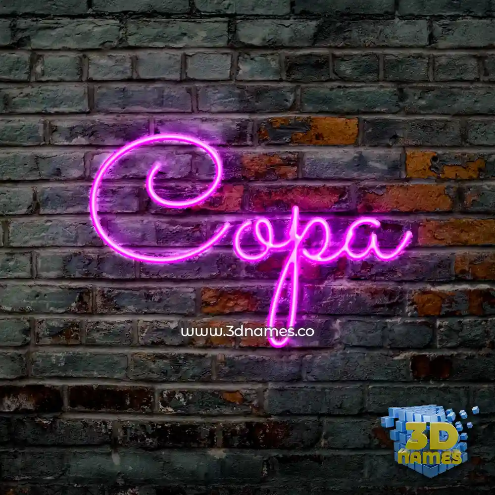 copa in Pink Neon style - 3D name wallpaper