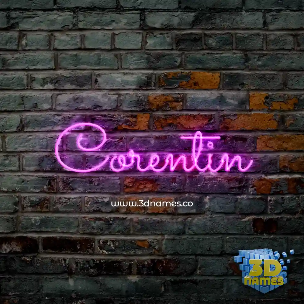 corentin in Pink Neon style - 3D name wallpaper