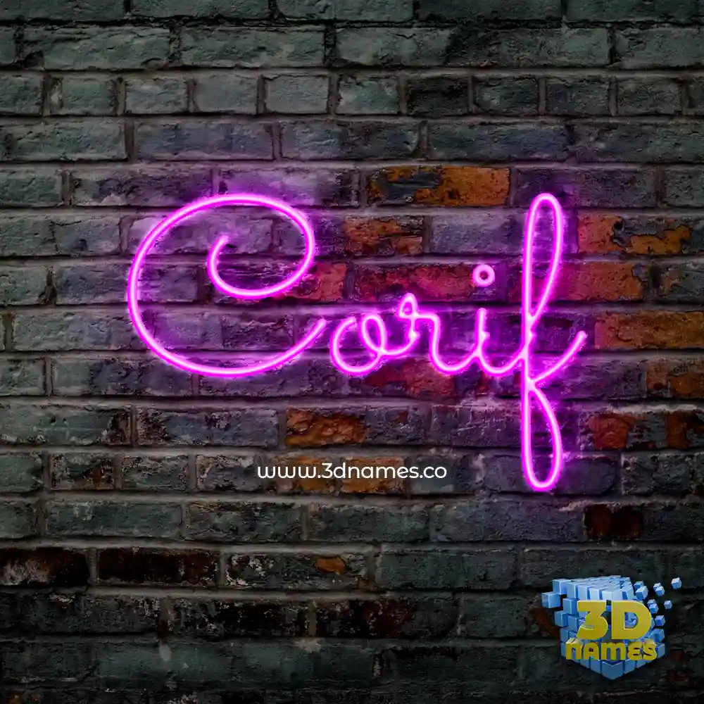 corif in Pink Neon style - 3D name wallpaper