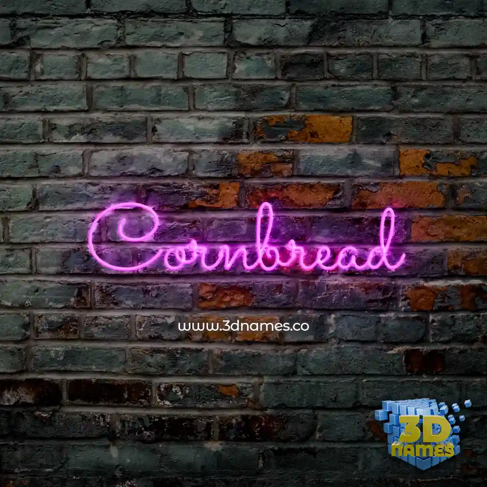 cornbread in Pink Neon style - 3D name wallpaper