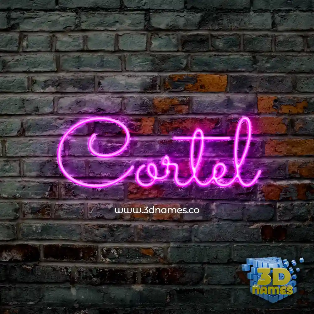 cortel in Pink Neon style - 3D name wallpaper