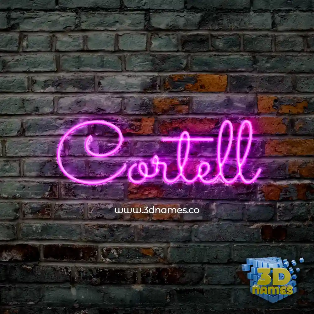 cortell in Pink Neon style - 3D name wallpaper