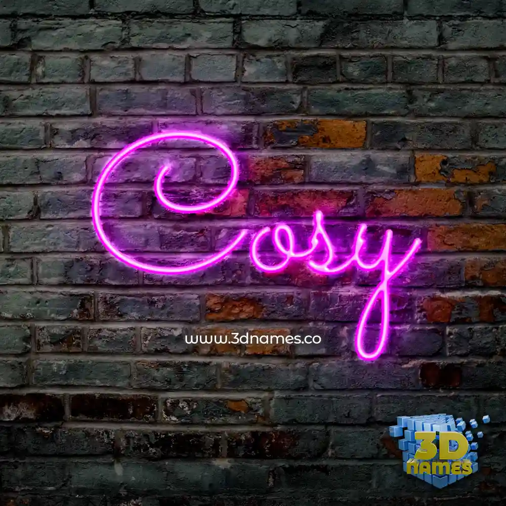 cosy in Pink Neon style - 3D name wallpaper